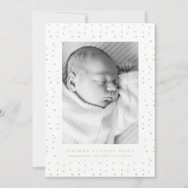 Anúncio Yellow Confetti Baby Birth Announcement Photo Card
