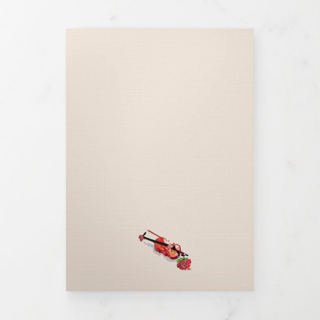 Anúncios / convites Violino Com uma Rosa (Cobrir)