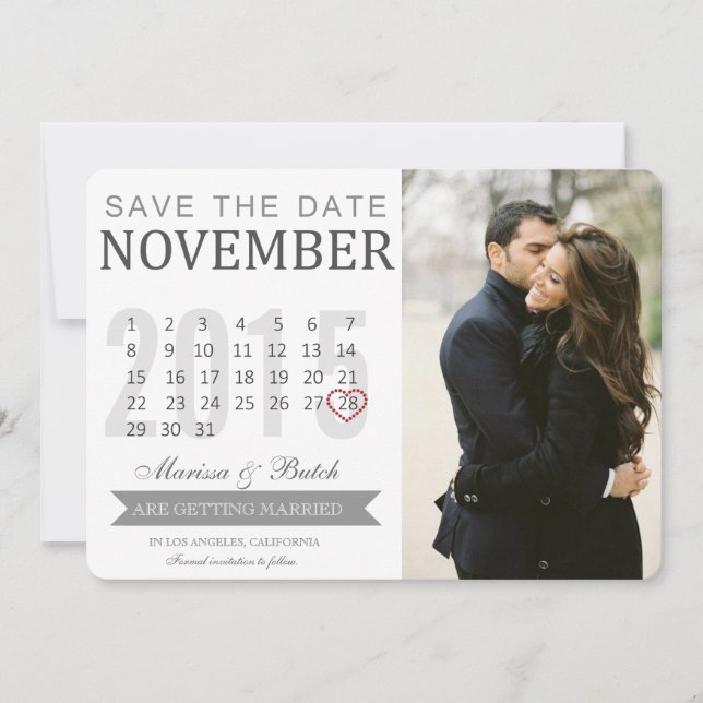 Anúncios de Calendário Salve a Data | Casamento (Frente)
