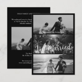 Anúncios de Casamento em Preto e Branco Modernos