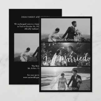 Anúncios de Casamento em Preto e Branco Modernos