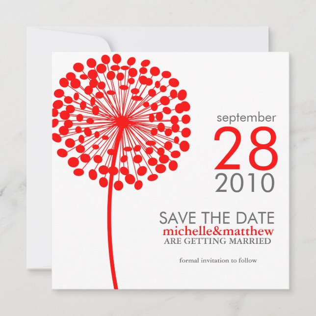 Anúncios de Dandelion Save the Date (Frente)