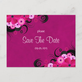 Anúncios de Dark Fuchsia Floral Save The Date