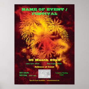 Anúncios de exibição do Fireworks como poster SMAL
