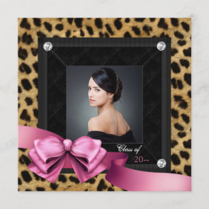 Anúncios de Formatura com Foto de Leopardo Rosa