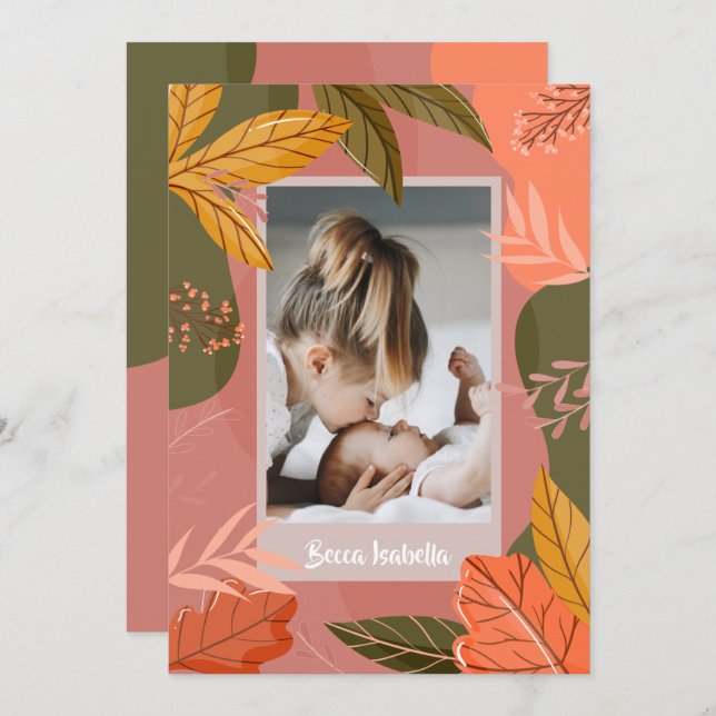 Anúncios de Foto de Nascimento do outono (Frente/Verso)