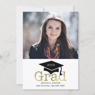Anúncios de Graduação de Fotos em Preto e Dourado