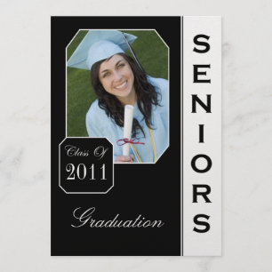 Anúncios de Graduação de Fotos Pretas Personalizad