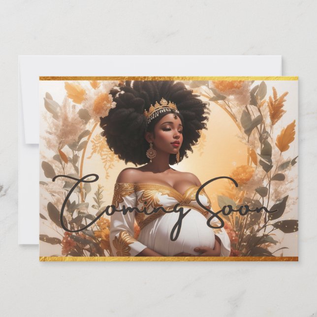 Anúncios de Gravidez Soft Boho da Deusa Africana (Frente)