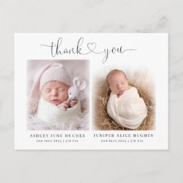 Anúncios de nascimento de bebê gêmeo modernos com