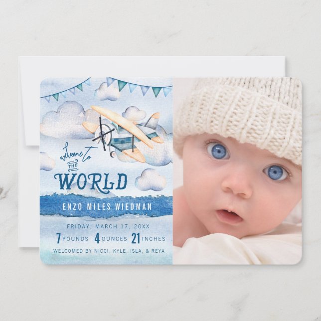 Anúncios de Nascimento de Garoto de Avião de Aquar (Frente)