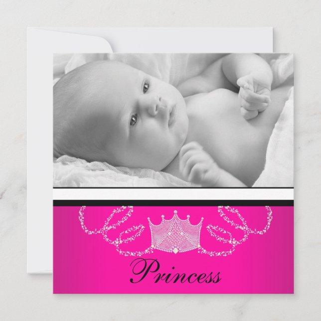 Anúncios de Nascimento de Meninas Princesa Rosa Pr (Frente)