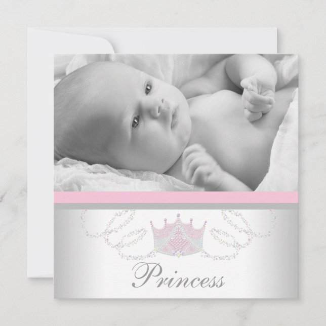 Anúncios de Nascimento de Meninas Princesas Rosa C (Frente)