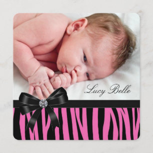Anúncios de Nascimento em Zebra Rosa