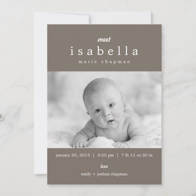 Anúncios de nascimento MODERNOS (Frente)