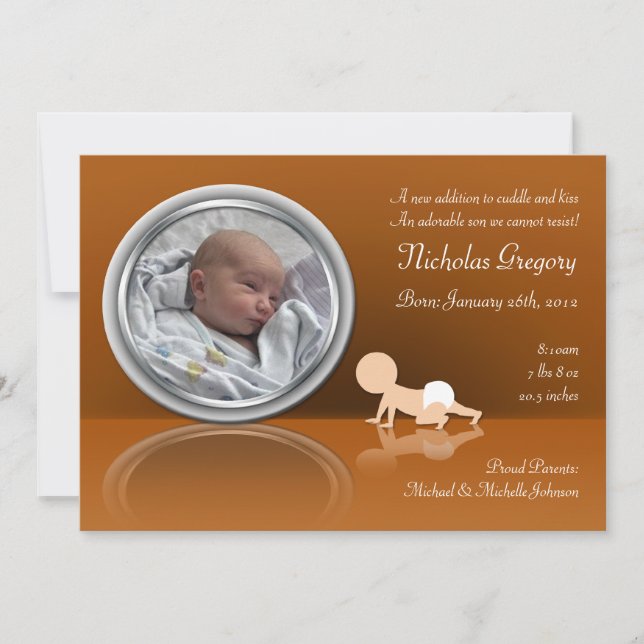 Anúncios de Nascimento Reflexo de Bebês Rastreados (Frente)