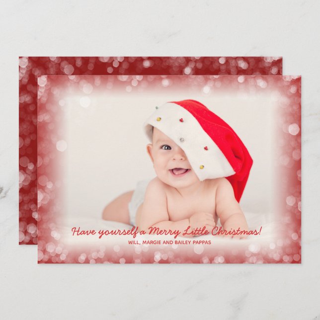 Anúncios de natal da foto do bebê de Natal (Frente/Verso)