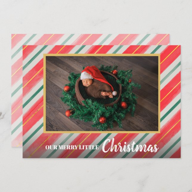 Anúncios de natal da foto do bebê de Natal (Frente/Verso)