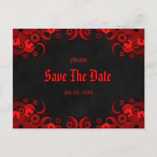 Anúncios de Red Floral Chalkboard Save The Date