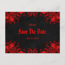 Anúncios de Red Floral Chalkboard Save The Date