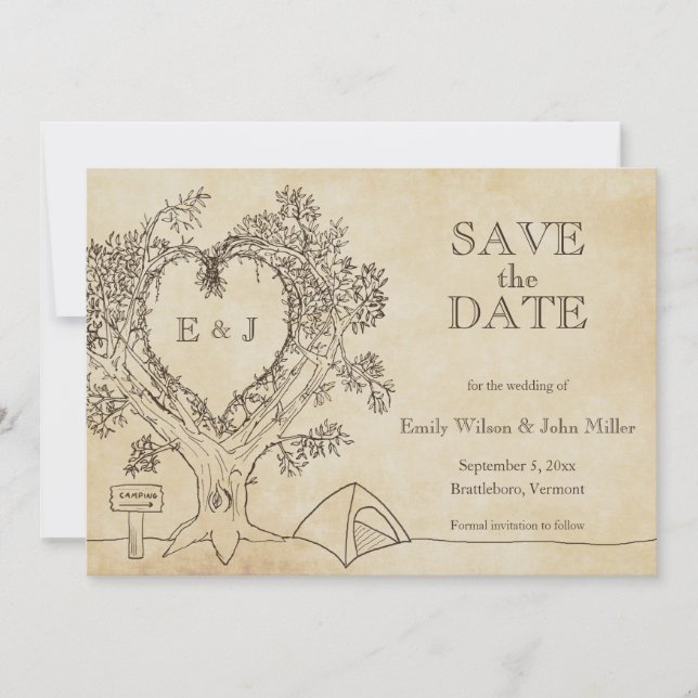 Anúncios de Save the Date de Casamento na Área de  (Frente)