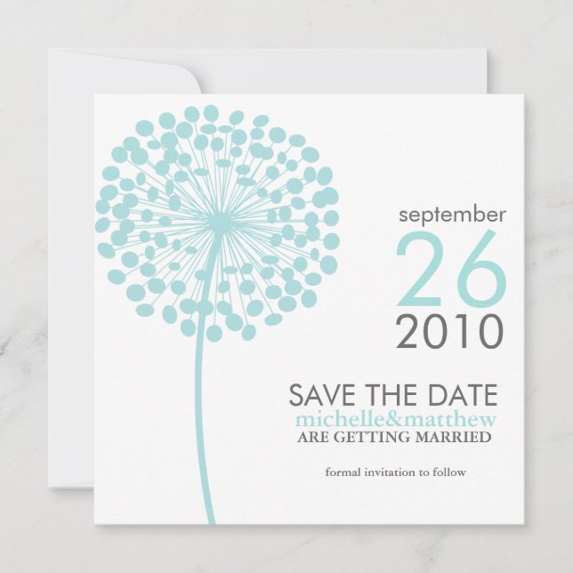 Anúncios de Save the Date do Dandelion (Frente)