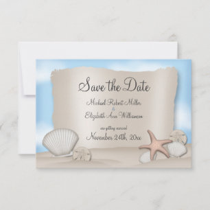 Anúncios de Save the Date para Casamento na Praia