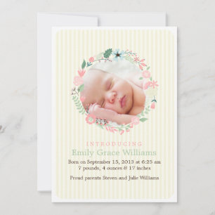 Anúncios do Delicate Floral Wreath Birth