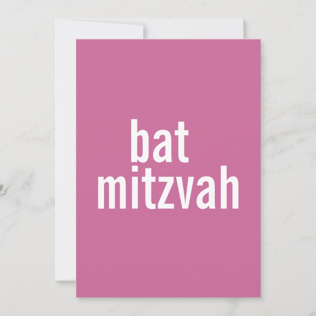 Anúncios e Convites do Bat Mitzvah {Mauve} (Frente)