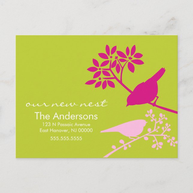Anúncios em Movimento de Aves Chartreuse e Fuchsia (Frente)