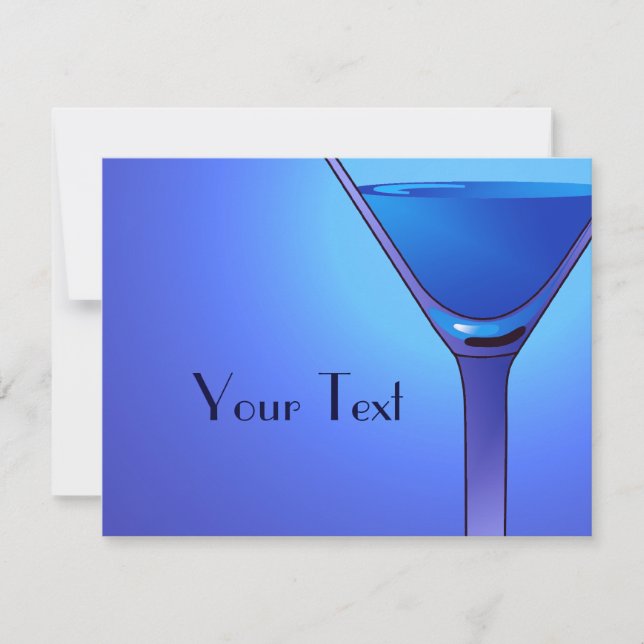 Anúncios personalizados de coquetel azul Martini (Frente)