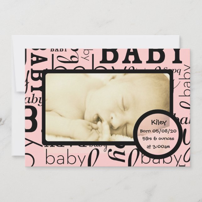 Anúncios personalizáveis de fotos de bebês cor-de- (Frente)