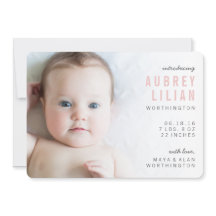 Anúncios simples de nascimento de uma garota de fo