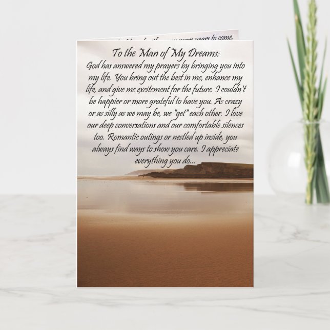Ao Homem dos Meus Sonhos Cartão de Aniversário (Frente)
