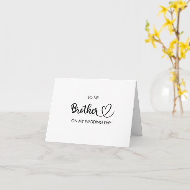 Ao meu irmão no meu cartão dobrado no dia do casam (Flor Amarela)