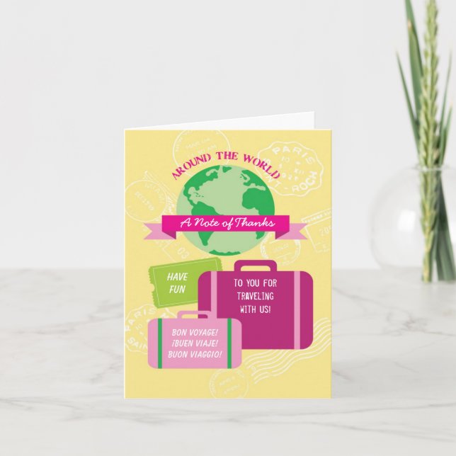 Ao Redor Do Cartões de agradecimentos Mundial (Frente)