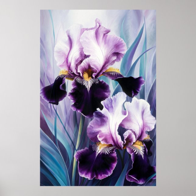 *~* AP84 Purple Iris Irises Wall Art Poster (Frente)