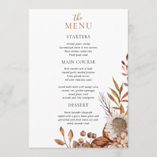 Apaixonados Boho Flowers Menu de Casamento