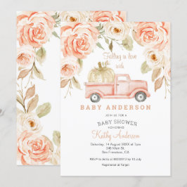 Apaixonando Convite para Chá de fraldas de Pêssego