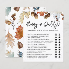 Apaixonar Mamãe de outono ou Chá de fraldas de Pai