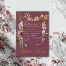 Apaixonar-se Outono Floral Elegante Convite Borgon