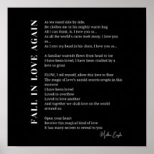 Apaixonem-se novamente poesia muralha poster