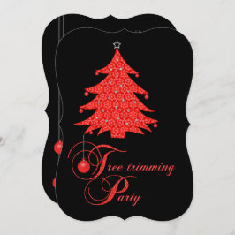 Apare o convite de festas vermelho do laço da