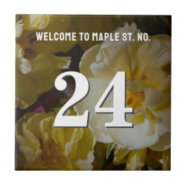 Apartamento Número Floral Elegante Personalizado