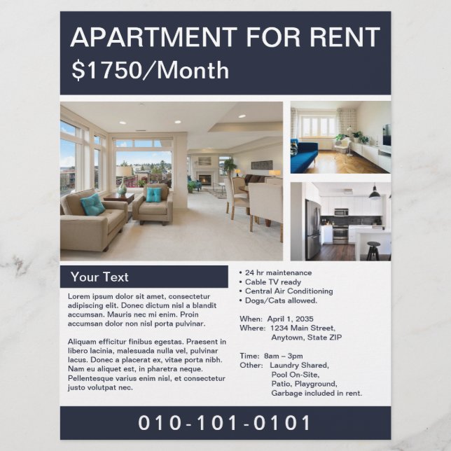 Apartment For Rent Flyer (Frente)