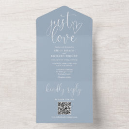 Apenas Ame Código QR Moderno Azul Poeira Casamento