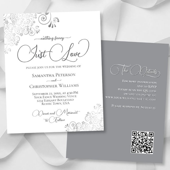 Apenas ame o Convite de casamento de código QR do  (Front/Back)
