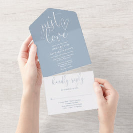 Apenas Ame O Elegante Script Dusty Blue Weding