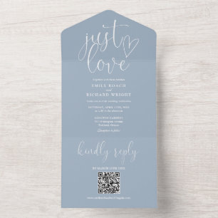 Apenas Ame O Moderno Código QR Dusty Blue Weding