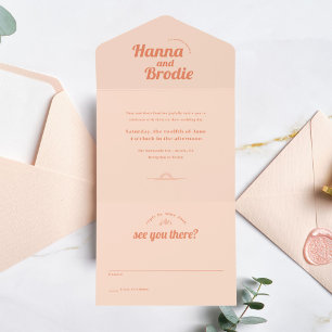 Apenas Casamento de Peachy Tudo em Um Convite